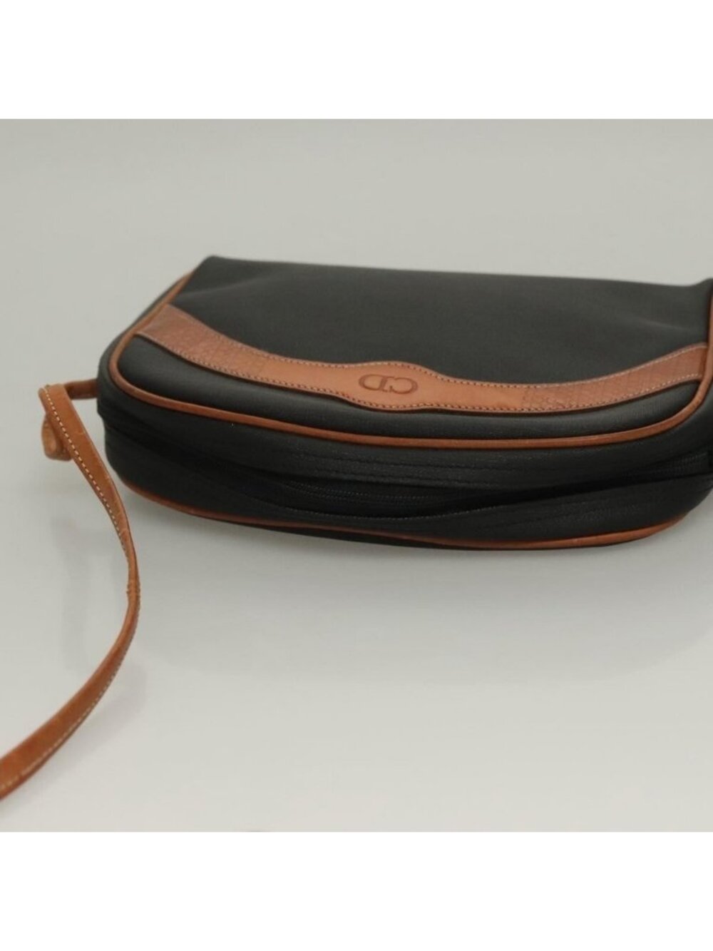 Authentic Christian Dior Shoulder Bag Leather PVC Black Brown - Picture 13 of 16